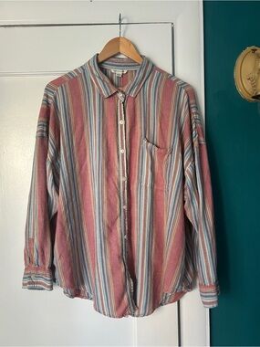 American Eagle Outfitters Multicolor Striped Button-Up Shirt